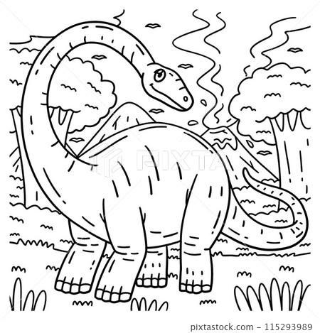 Brontosaurus Dinosaur Coloring Page for Kids Brontosaurus Dinosaur Coloring Page for Kids 115293989