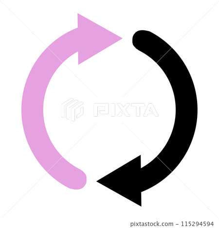 Two arrows in a loop (pink and black) 115294594