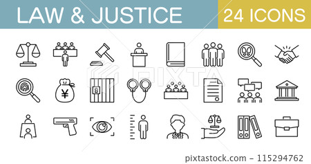 Court, law and justice icon set Court, law and justice icon set 115294762