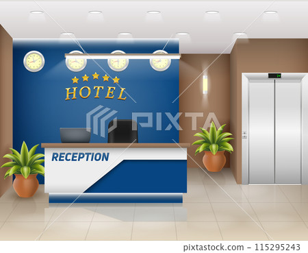reception desk in the office workplace of a manager or administrator vector illustration reception desk in the office workplace of a manager or administrator vector illustration 115295243