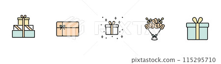 Gift icon set color Gift icon set color 115295710