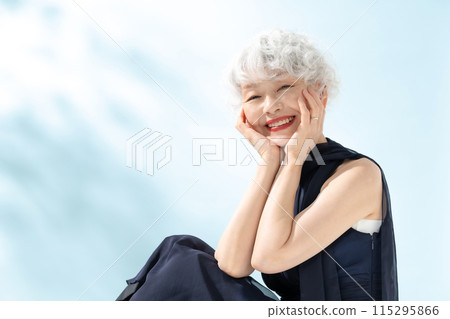 Beauty Senior Woman Sitting 115295866