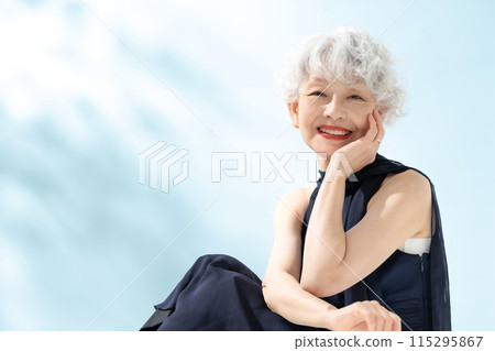 Beauty Senior Woman Sitting 115295867