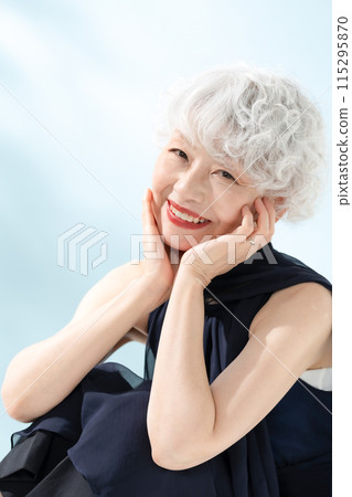 Beauty Senior Woman Sitting 115295870