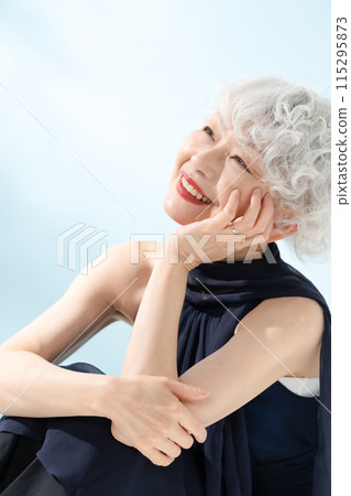Beauty Senior Woman Sitting 115295873
