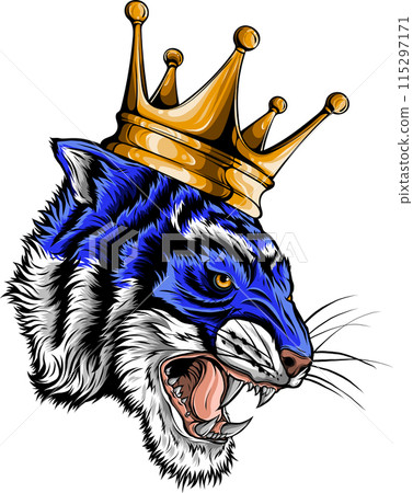 tiger head in detailed style vector illustration design 115297171