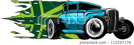 draw of hot rod car vector illustration design draw of hot rod car vector illustration design 115297176