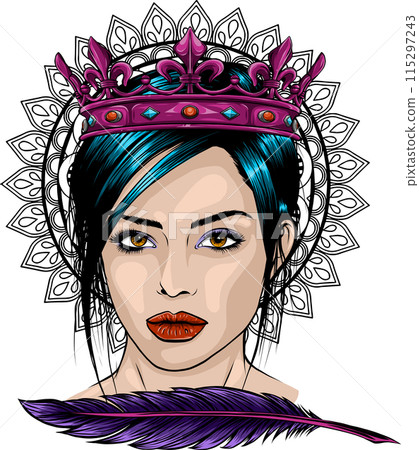 vector illustration of beautiful face woman art vector illustration of beautiful face woman art 115297243