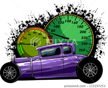 draw of hot rod car vector illustration design 115297253