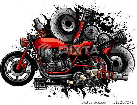 Cafe racer motor bike vector illustration design 115297271