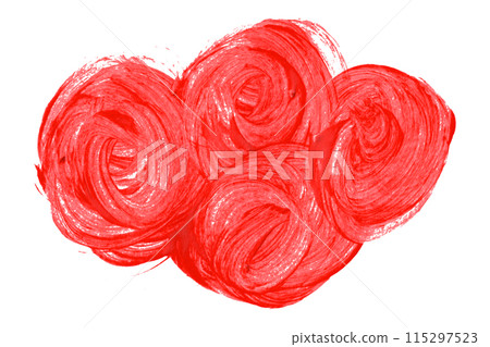 Red brush isolated on white background. Watercolor 115297523