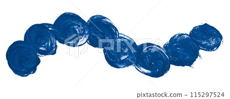 Blue brush isolated on white background. Watercolor 115297524