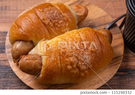 Sausage and salt bread Sausage and salt bread 115298332
