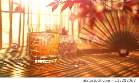 風扇和玻璃杯中的雞尾酒 風扇和玻璃杯中的雞尾酒 115298368