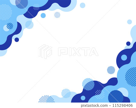 Blue wavy connected circles and geometric frame Blue wavy connected circles and geometric frame 115298406