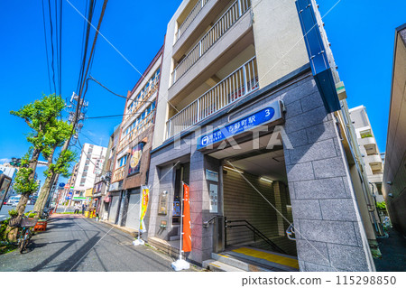 Yokohama cityscape in Japan, overlooking Exit 3 of Yoshinocho Station on the Yokohama Municipal Subway Blue Line (June 4th) Yokohama cityscape in Japan, overlooking Exit 3 of Yoshinocho Station on the Yokohama Municipal Subway Blue Line (June 4th) 115298850