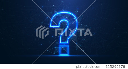 Question mark on blue. FAQ answer, Inquiry information, Quiz banner Question mark on blue. FAQ answer, Inquiry information, Quiz banner 115299676