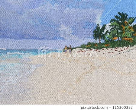Stroll along Anguilla beach 115300352