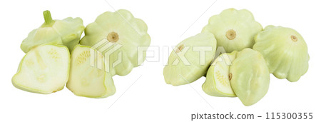 green pattypan squash isolated on white background with full depth of field green pattypan squash isolated on white background with full depth of field 115300355