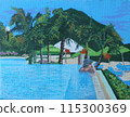 Resort infinity pool 115300369