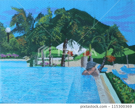 Resort infinity pool 115300369