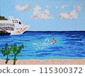 Jet ski rider in pink 115300372