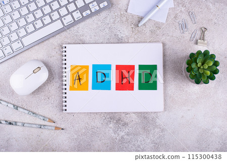 ADCH concept with letter on work desk ADCH concept with letter on work desk 115300438