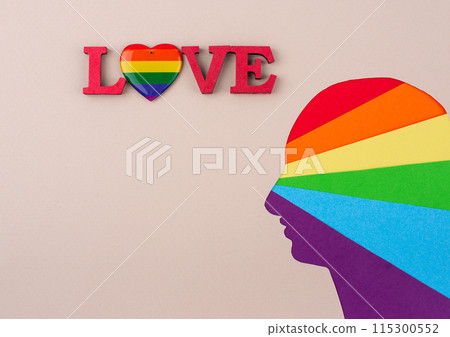 Pride month concept with LGBTQ flag Pride month concept with LGBTQ flag 115300552