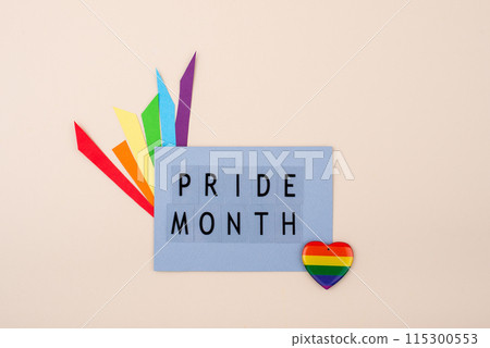 Pride month concept with LGBTQ flag Pride month concept with LGBTQ flag 115300553