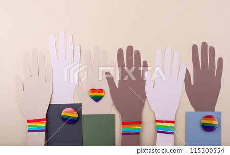 Pride month concept with LGBTQ flag Pride month concept with LGBTQ flag 115300554
