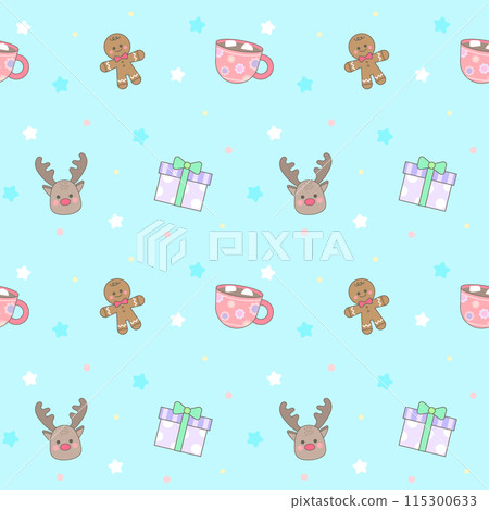 cute seamless kids pattern winter birthday party illustration cute seamless kids pattern winter birthday party illustration 115300633