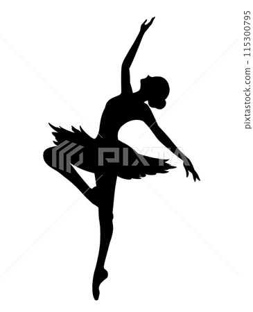 芭蕾舞女星剪影女性全身 115300795