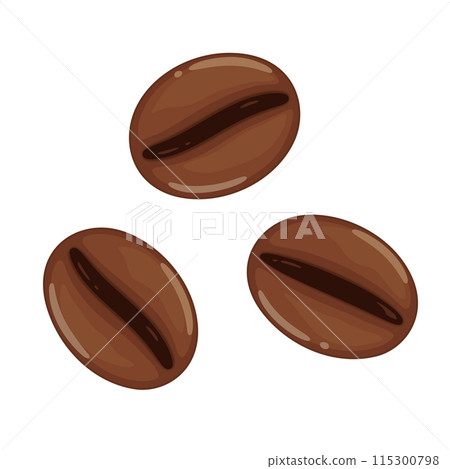 從正上方看到的咖啡豆插圖 115300798