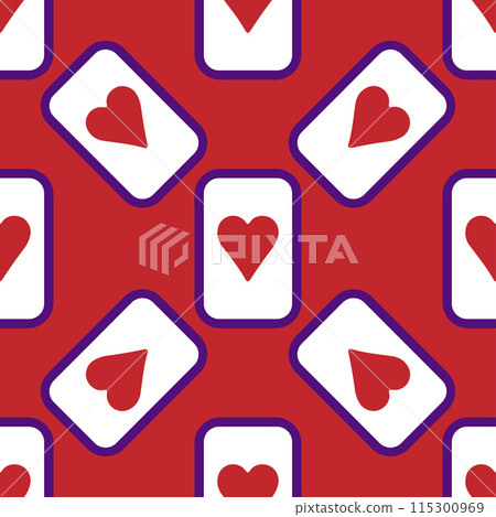 Purple falling playing cards seamless pattern. Poker and Wonderland. Purple falling playing cards seamless pattern. Poker and Wonderland. 115300969