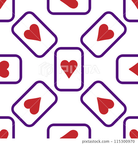 Purple falling playing cards seamless pattern. Poker and Wonderland. 115300970