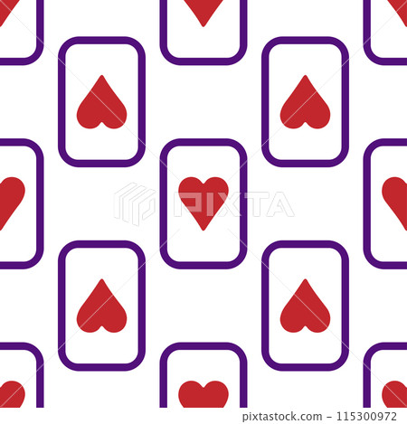 Purple falling playing cards seamless pattern. Poker and Wonderland. 115300972