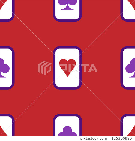Purple falling playing cards seamless pattern 115300989