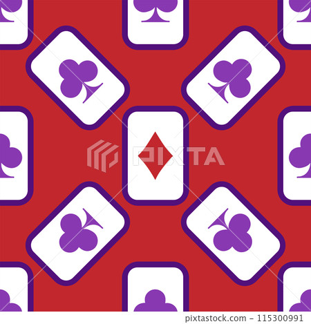 Purple falling playing cards seamless pattern 115300991