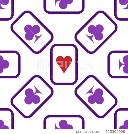 Purple falling playing cards seamless pattern Purple falling playing cards seamless pattern 115300998