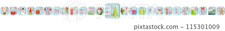 Christmas advent calendar seamless pattern with geometric seamless patterns Christmas advent calendar seamless pattern with geometric seamless patterns 115301009