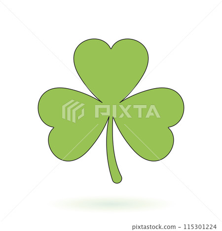 Green three-leaf clover illustration 115301224