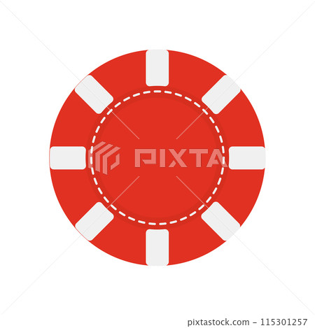 Red and white poker chip vector illustration Red and white poker chip vector illustration 115301257