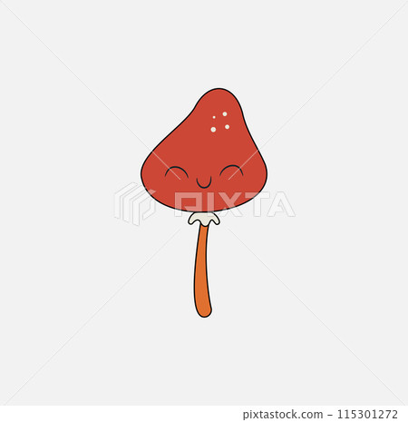Smiling red mushroom illustration on white background Smiling red mushroom illustration on white background 115301272