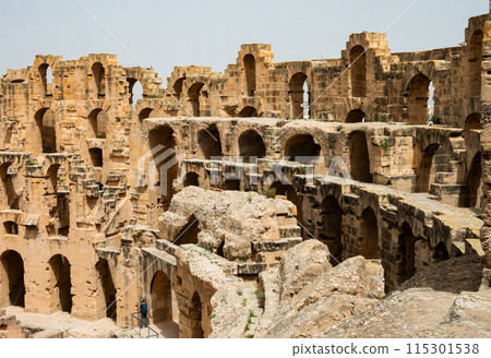 Remains of ancient Roman amphitheater in Tunis, El Jam, places of entertainment and entertainment Remains of ancient Roman amphitheater in Tunis, El Jam, places of entertainment and entertainment 115301538