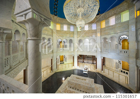 Central hall and interior of mausoleum of Habiba, Tunisia. 115301657
