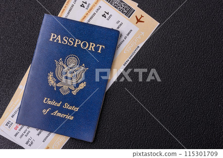 United States of America passport, airline tickets and money United States of America passport, airline tickets and money 115301709