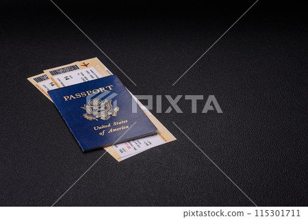 United States of America passport, airline tickets and money United States of America passport, airline tickets and money 115301711