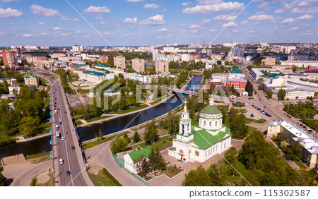 Aerial view of Oryol with Assumption Church 115302587