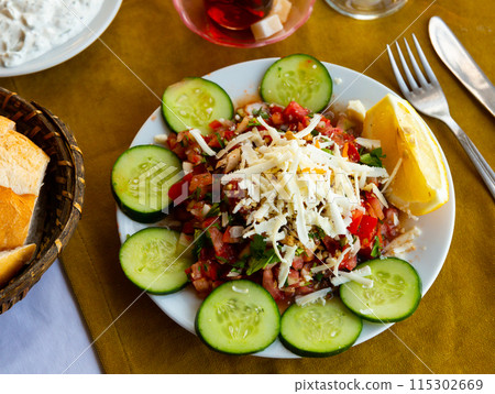 Portion of fresh gavurdagi salad 115302669