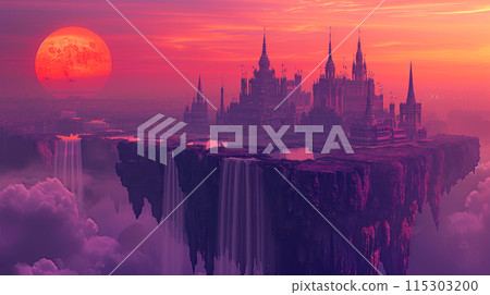 Ethereal Dawn: Majestic Citadel above the Crater Ethereal Dawn: Majestic Citadel above the Crater 115303200